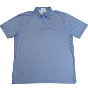 Hickey Freeman Golf Polo Shirt Mens XL Blue Pattern Performance Short Sleeve‎